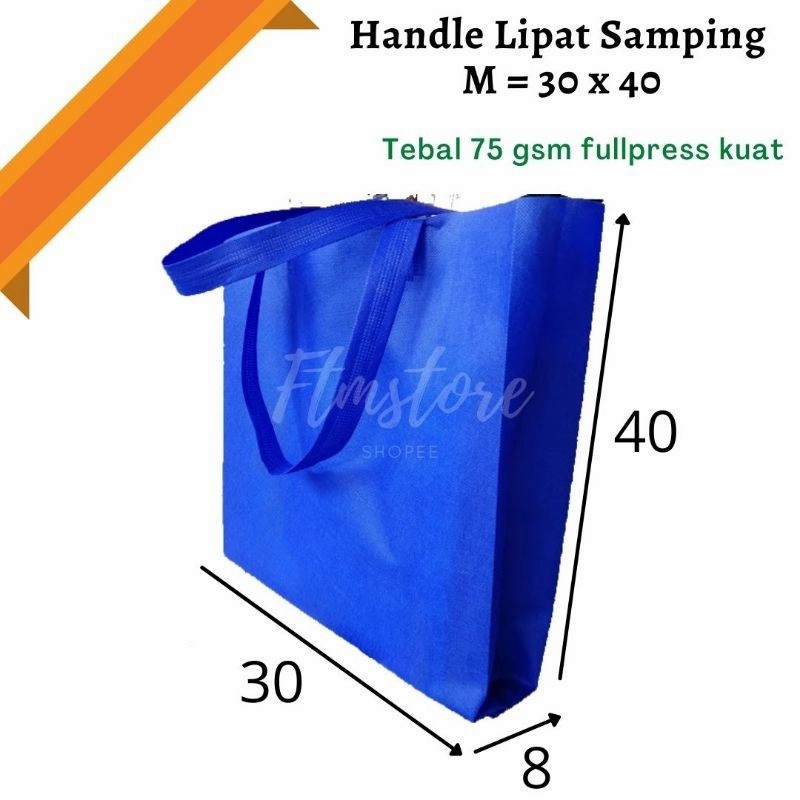 

ISI 6 PCS Tas Kain Spunbond / Goodie Bag Tali Ukuran M = 30x40 cm