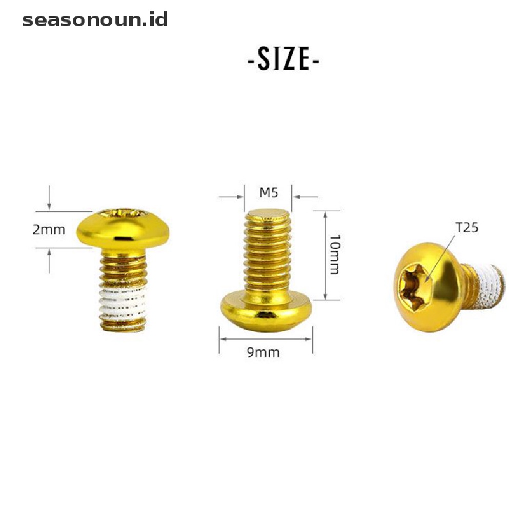 (seasonoun) 12pcs Sekrup Rotor Rem Cakram Sepeda Gunung Bahan Baja T25 M5X10