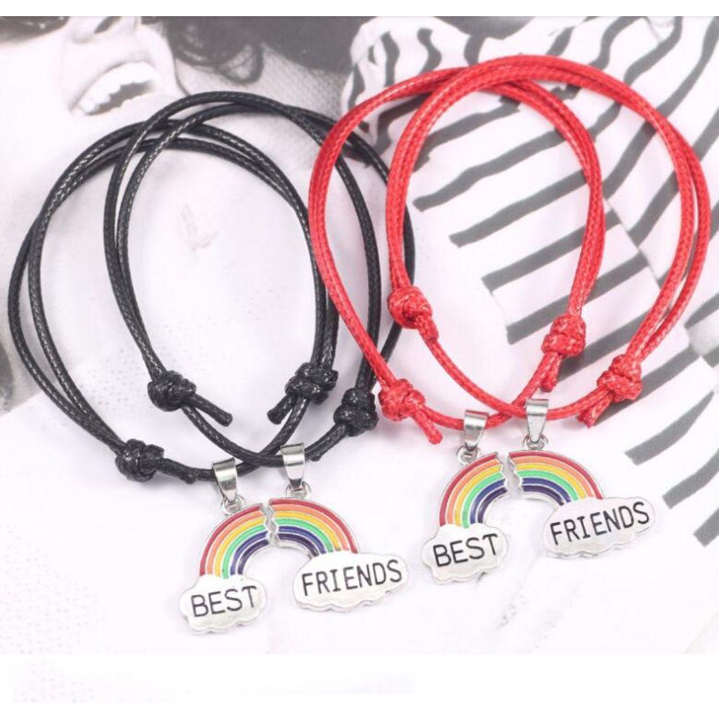 Lily Rainbow Best Friend Gelang Fashion Pria Dan Wanita Pasangan Adjustable