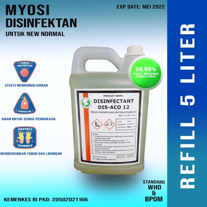 Kandang-Disinfektan- Desinfektan/Disinfektan Anti Septik Konsentrat 5 Liter Anti Virus -Disinfektan-