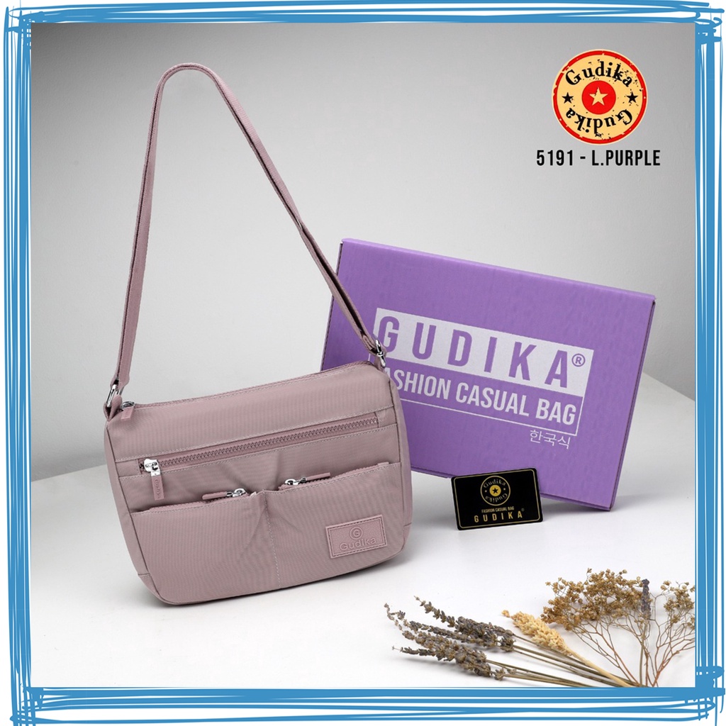 GUDIKA - Tas Selempang Wanita Trendy Import Original 5191 - Tas Wanita Selempang Bahu Import Korea Kekinian Terbaru Bahan Nylon Waterproof Anti Air - slingbag - tas mini - bag - cewek - imut - fashion - branded - santai - tas - slempang - termurah - ori