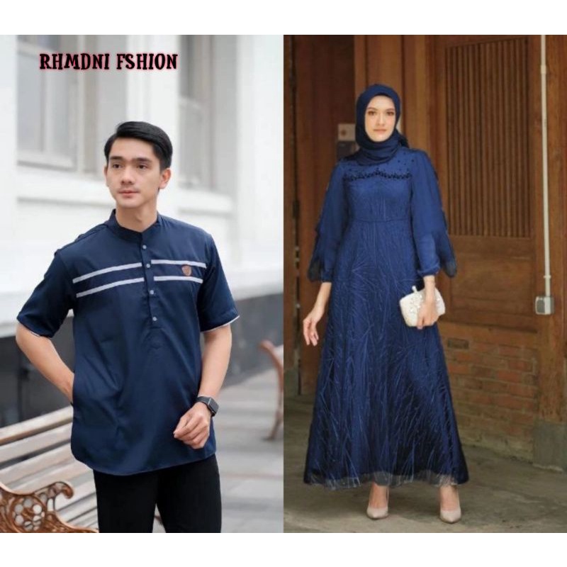 Gamis Couple LUNA DRESS Sarimbit Suami Istri Termurah Terbaru Pasangan Muslim