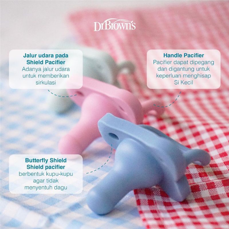 Dr.Brown's HappyPaci One-Piece Silicone Pacifier 0m+ 1Pack Empeng Bayi