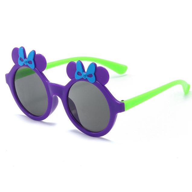 YSM Kacamata Anak Fashion Motif Pita Kacamata Anak Motif Bunga Matahari Kacamata Hitam High Quality Kids Sunglasses Kaca Mata Murah Import-PIT UNGU HJ