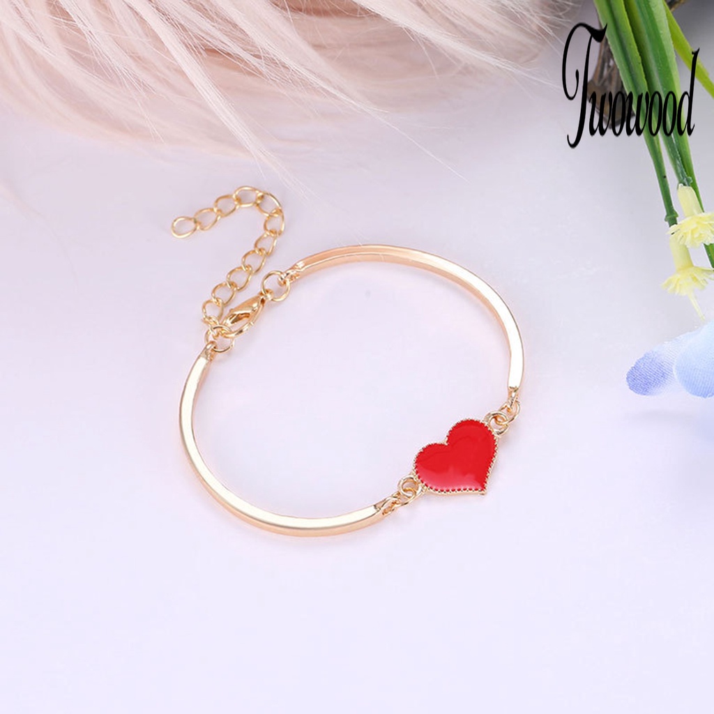 Gelang Rantai Adjustable Bentuk Hati Untuk Wanita