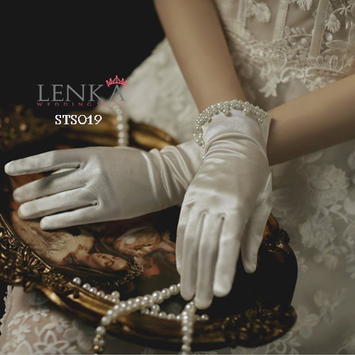 [SHOP NOW] SARUNG TANGAN MUTIARA AKSESORIS WEDDING BRIDAL GLOVES PESTA STS019