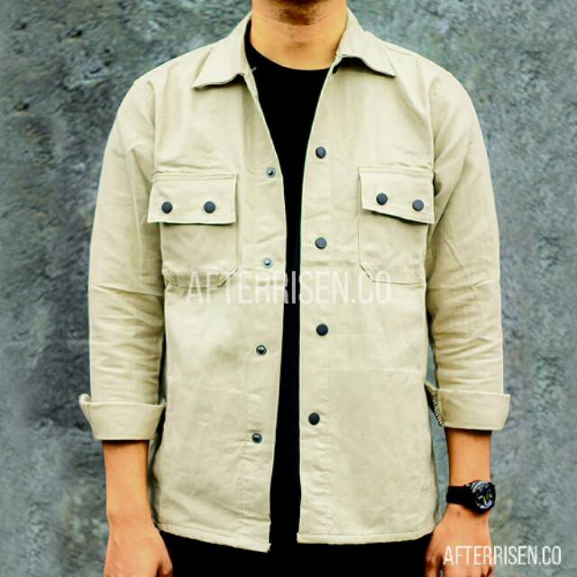 Jaket semiparka pria cream - Semiparka Bestseller - Semi parka cream