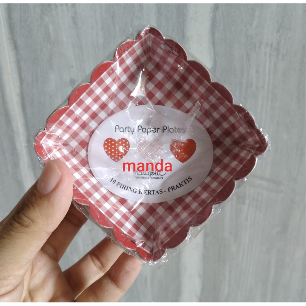 Piring kertas kue tart wadah kue klepon piring kertas kotak takir kotak 10 lbr