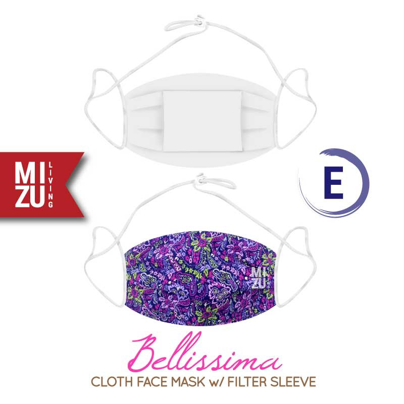 [SALE] MIZU BELLISSIMA Cloth Face Mask Masker Kain Corak Bunga 3Ply Sarung Filter NON-MEDIS REUSABLE-E