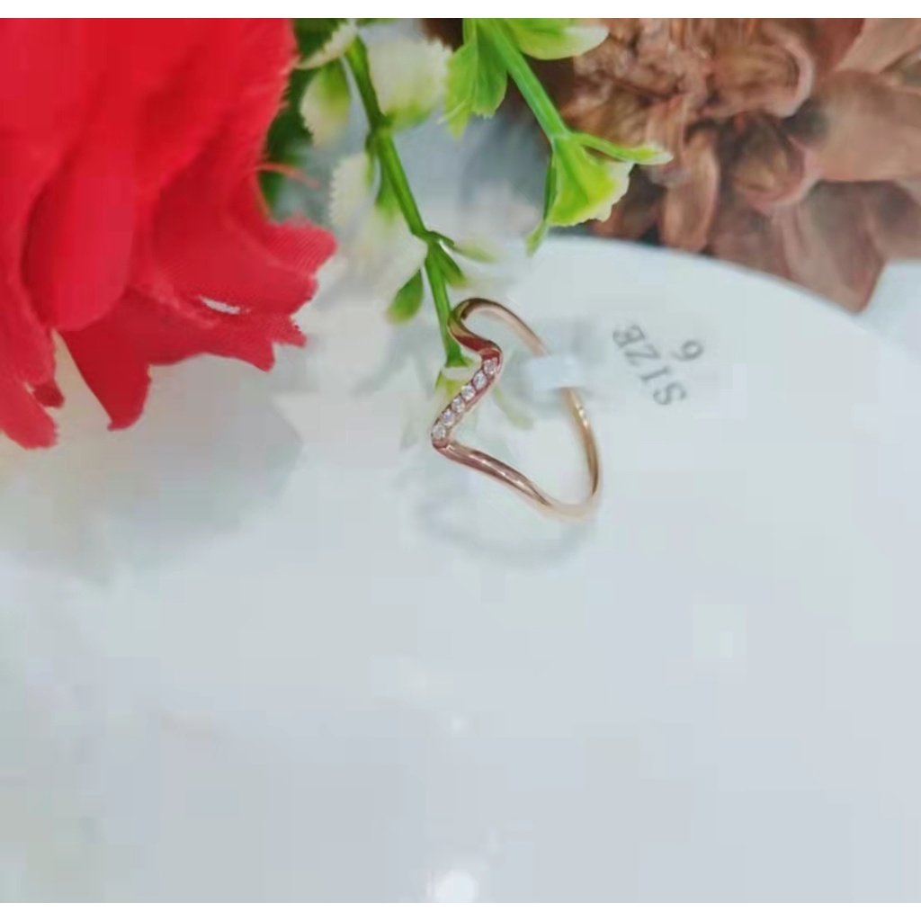 Cincin Titanium Permata Perhiasan Fashion B6