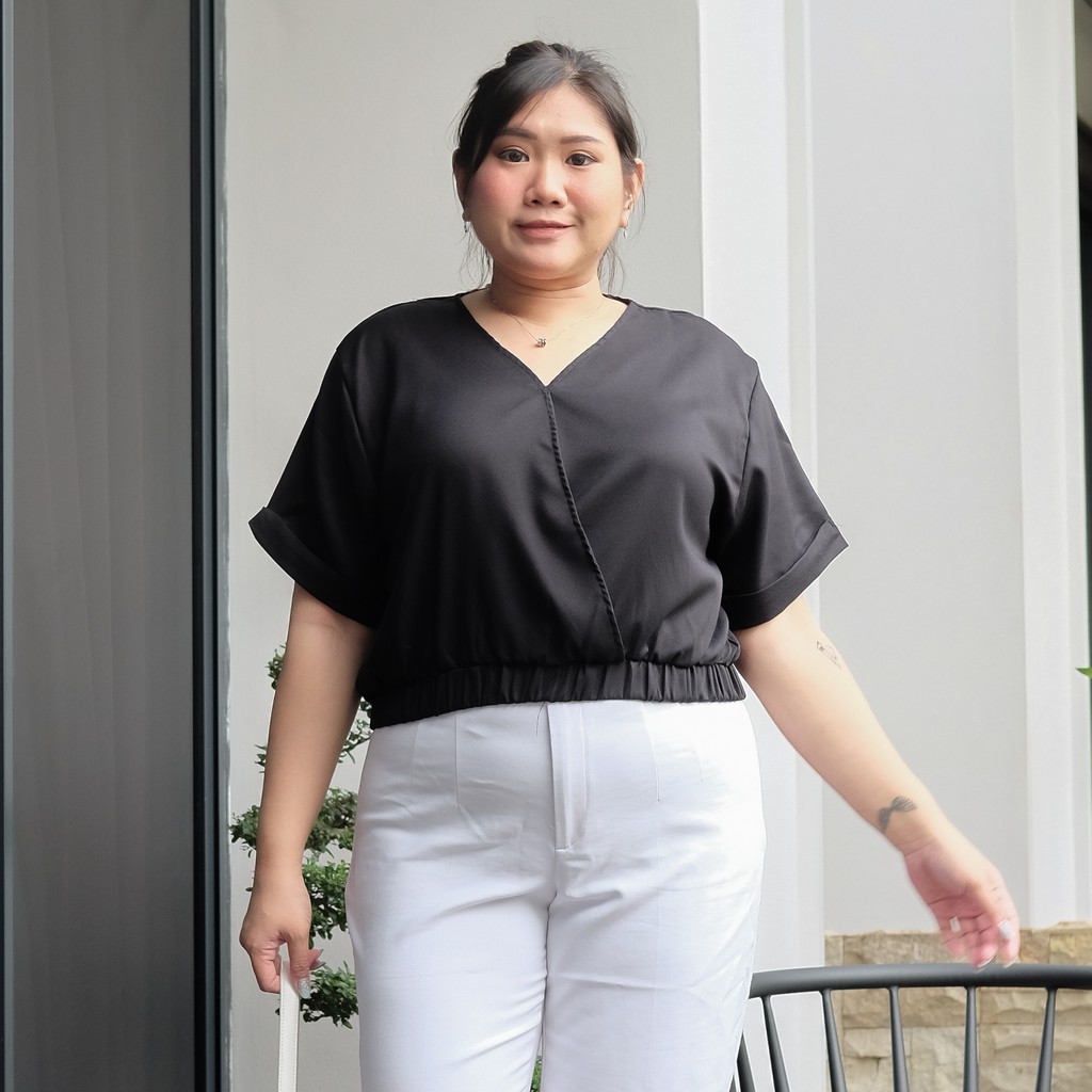 Esmelle Atasan Wanita Jumbo / Blouse Wanita XXXL / Atasan Wanita Big Size / BlouseWanita Jumbo Promo-1