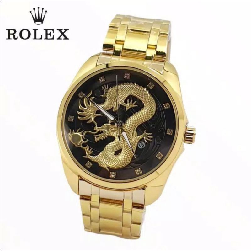 Jam tangan pria Rolex rantai motif NAGA 3 D.