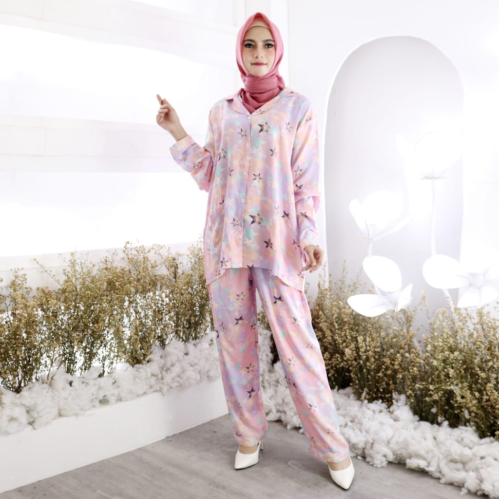 Piyama Tie Dye PP Collection 1 Fizah Eka Bambo Ratie Dinar & Tary Piyama Rayon Piyama Jumbo-7