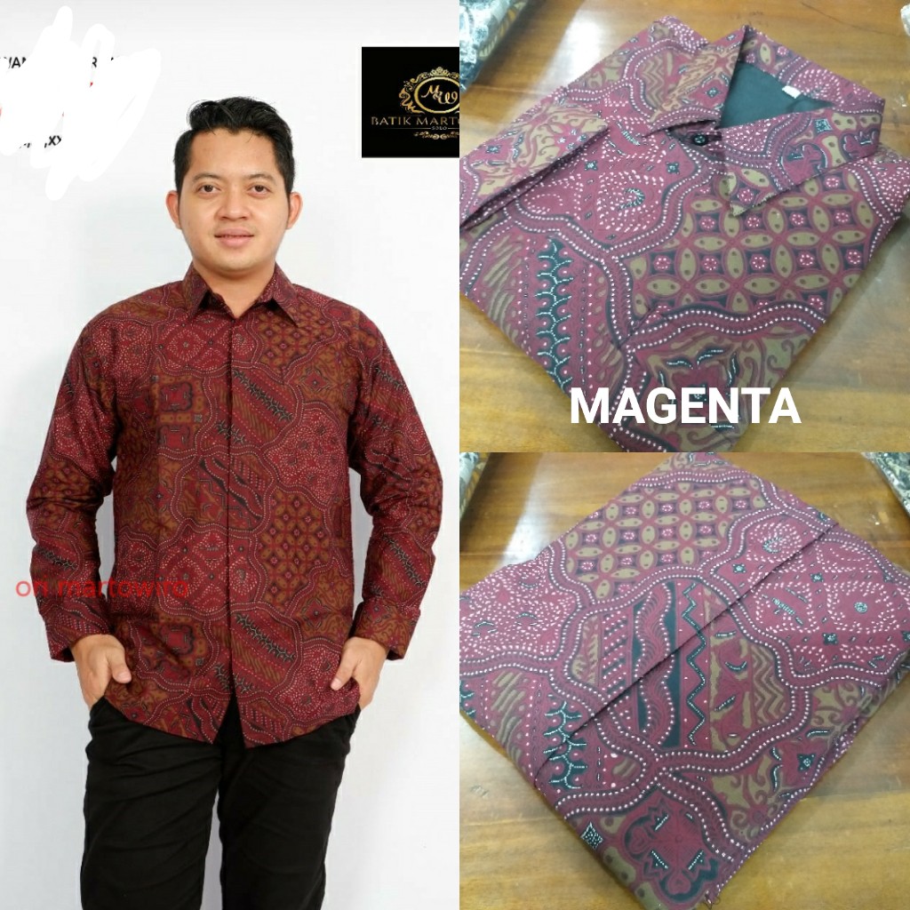 ADA ANAK BATIK MAGENTA FAMILY MARRON kemeja batik pria lengan PANJANG ORIGINAL PENDEK modern PREMIUM