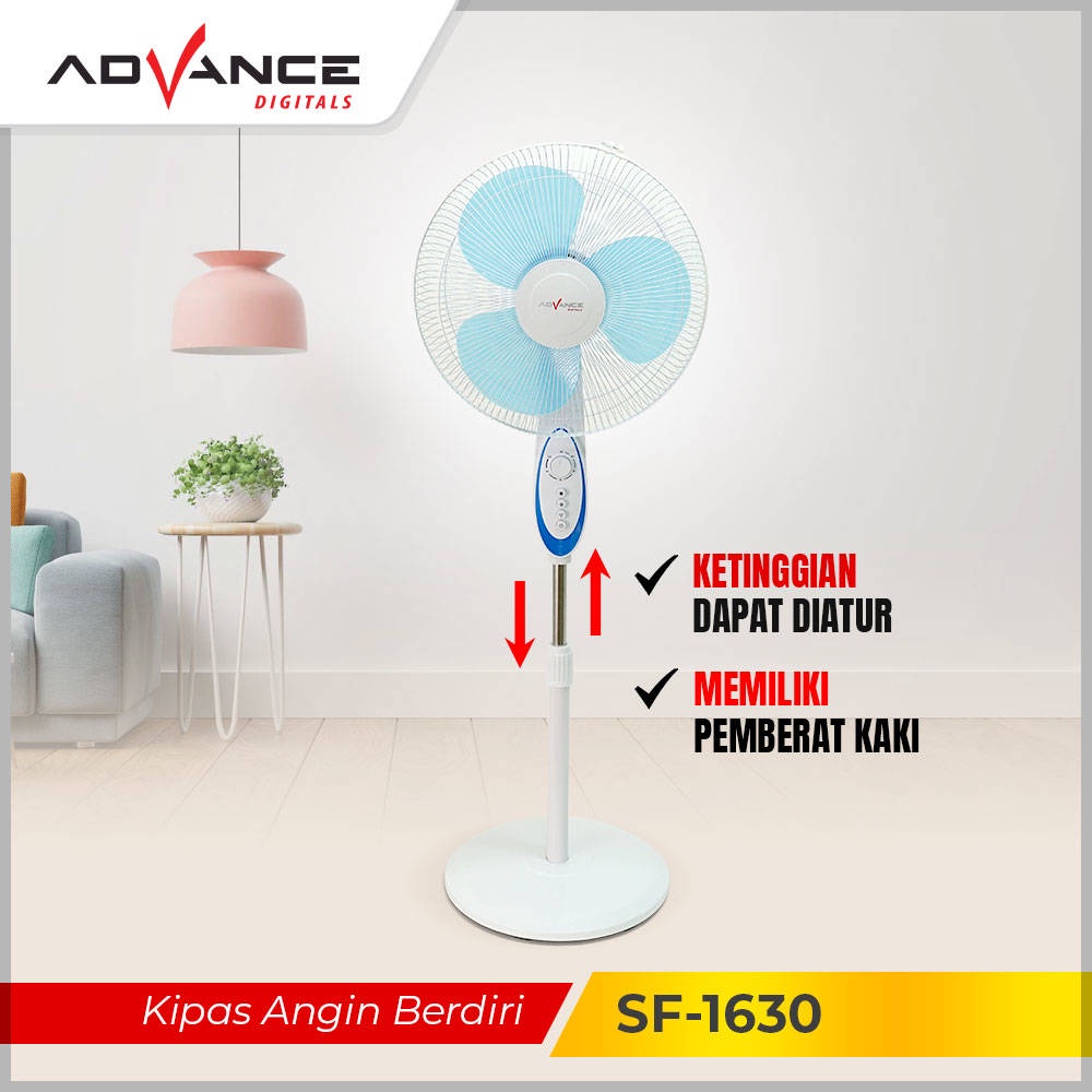 【Garansi 1 Tahun】Advance SF-1630 Kipas Angin Stand Fan Votre 16 inch