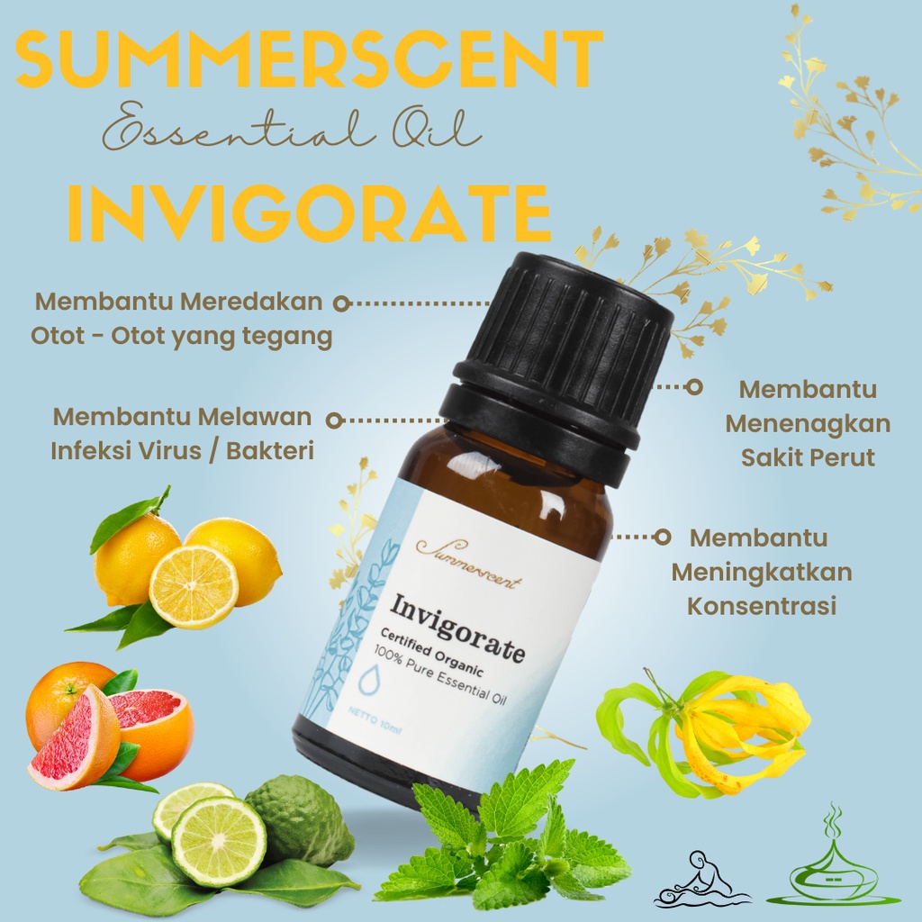 SUMMERSCENT Essential Oil Aromatherapy Aroma INVIGORATE BLEND Pengharum Ruangan Esential Oil Aromaterapi