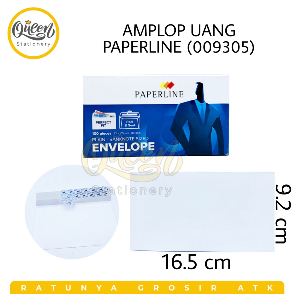 

1 PAK (100 LEMBAR) AMPLOP UANG PAPERLINE / AMPLOP PUTIH / AMPLOP UANG / AMPLOP KONDANGAN / (009305)