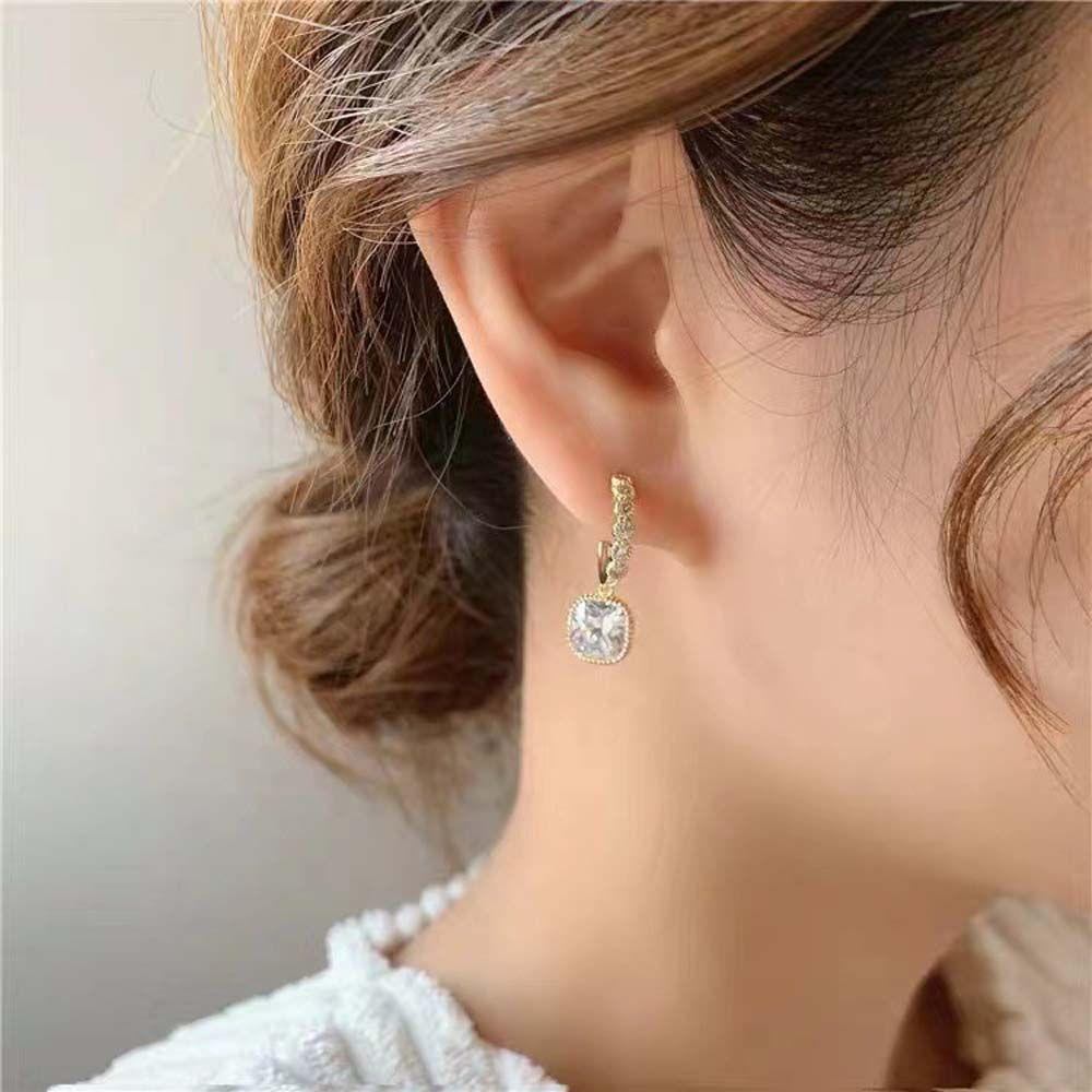 Mxbeauty Anting Menjuntai Trendi Hadiah Sederhana Perempuan Geometris Zirkon Korea Ear Stud