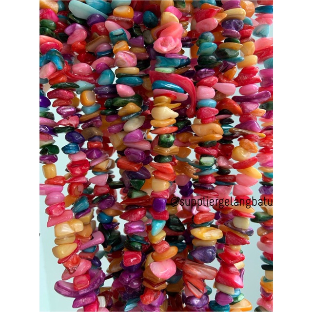 kerikil kerang MULTICOLOUR MIX WARNA 2cm bahan gelang kalung campur