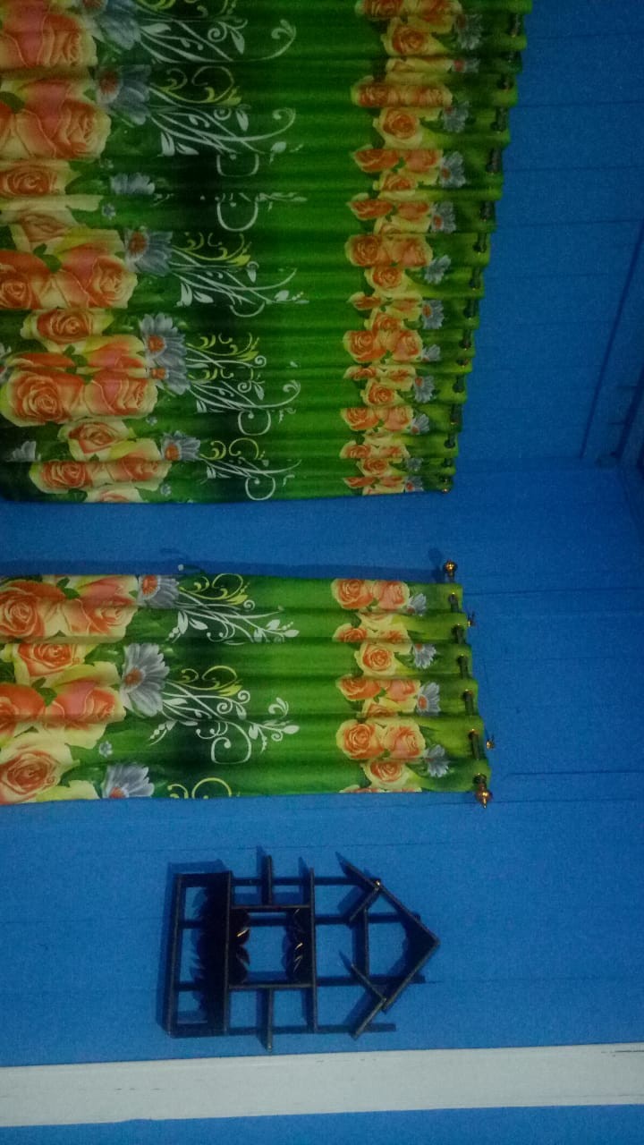 Gorden Pintu Murah Model Smokring 12 Ring Ukuran Panjang Motif Green Rose-grosir Korden Pintu Rumah