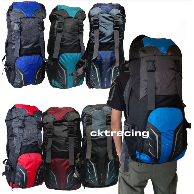 tas carrier 60l elbrush tas gunung hiking camping outdoor free raincover