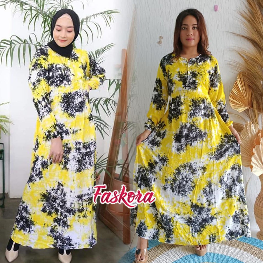 Gamis Jumbo Tie dye / Dress Muslimah Remaja Kekinian Gamis / Gamis Kekinian 2021 Pakaian Wanita