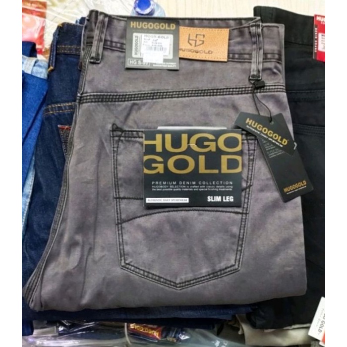 Celana jeans kanvas pria HUGO GOLD Standard original terbaru // celana pria cotton
