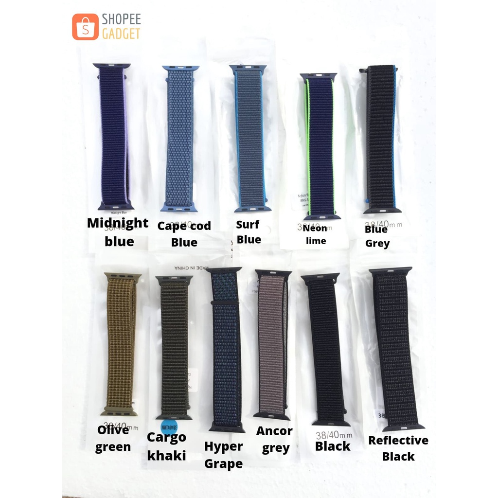 Strap Nylon SmartWatch Nylon Woven seri 8 7 Tali Jam Kain