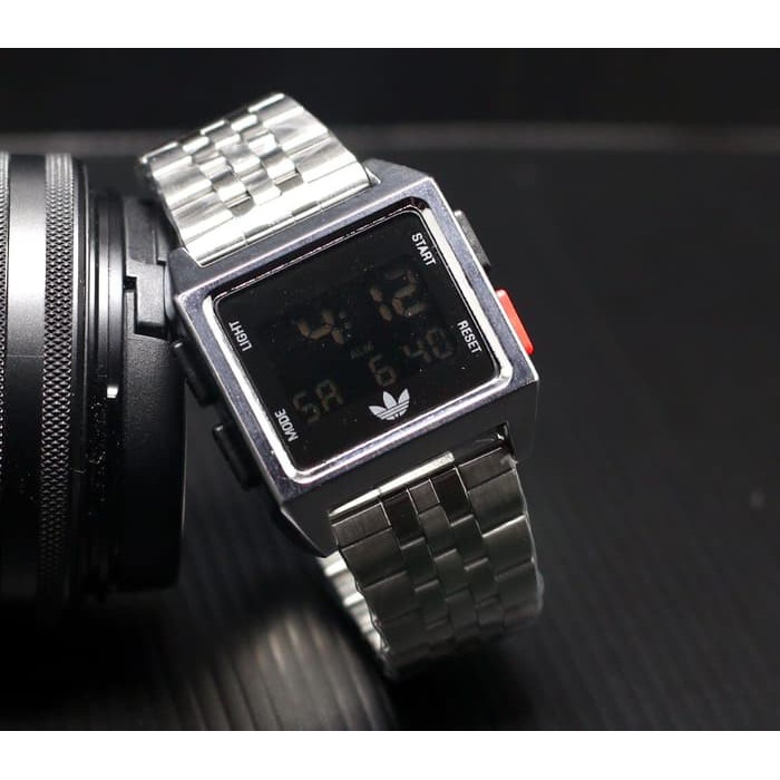 Jam Tangan Pria / Wanita Murah Adidas Digital Rantai Silver