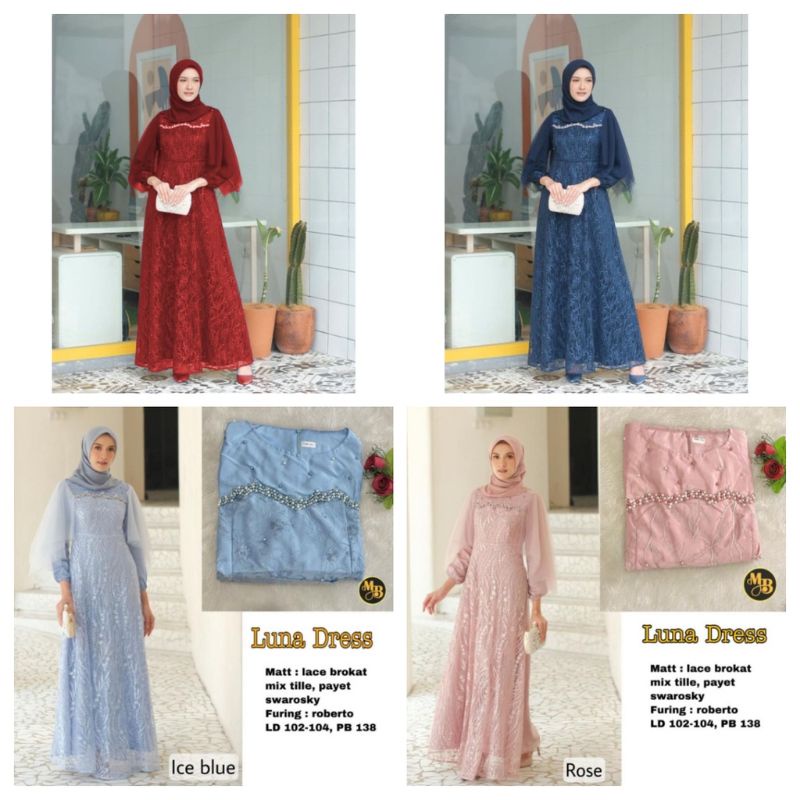 GAMIS TERBARU/LUNA DRES/DRES GAMIS BROKAT LUNA DRES