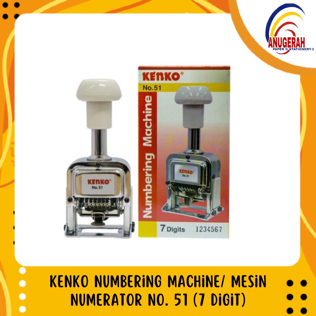 Jual Kenko Numbering Machine/ Mesin Numerator No 51 ( 7 Digit ) (PCS