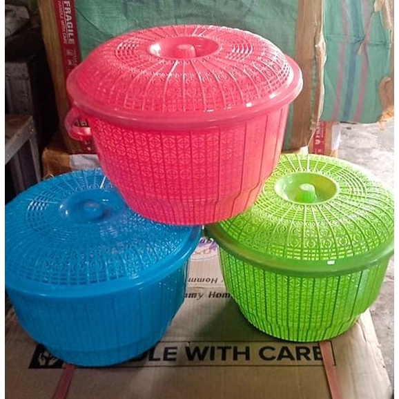 KERANJANG PLASTIK BULAT PLUS TUTUP SAKIRA