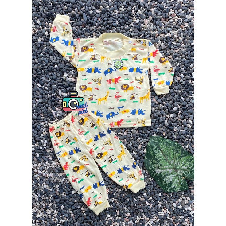 stelan baju bayi laki laki perempuan murah lucu motif zoo 3-12 bulan (ONE SIZE)