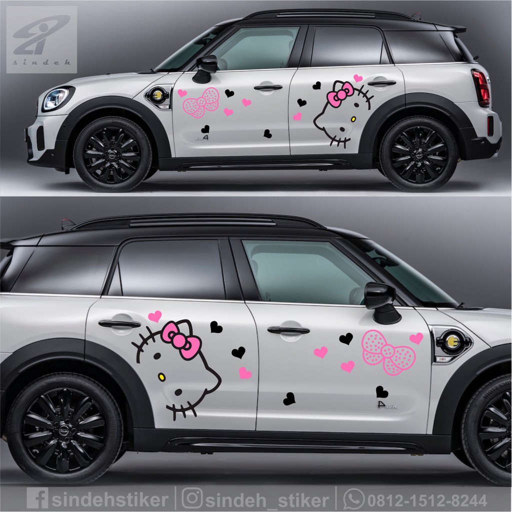 Cutting Sticker Mobil Hello Kitty Lucu Variasi Stiker Mobil Keren Murah Berkualitas Shopee Indonesia