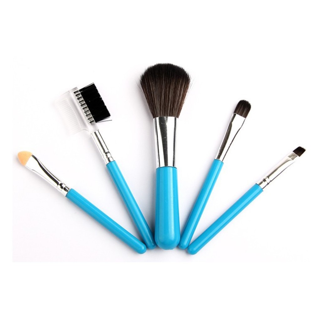 PA Termurah 5pcs/set Kuas Make Up Brush Kuas Makeup Eyebrow Brush Blush on Brush Eyeshadow Brush Sponge AK011