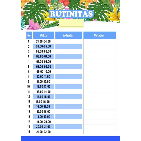

Poster Jadwal Rutinitas / aktifitas sehari-hari