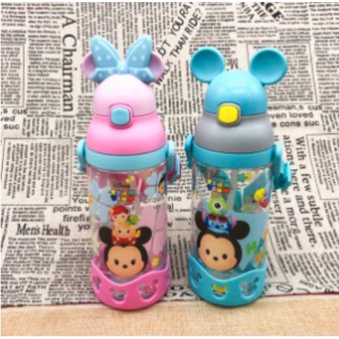 BOTOL MINUM ORIGINAL DISNEY TSUM BPA FREE 530ml dengan sedotan-N4265