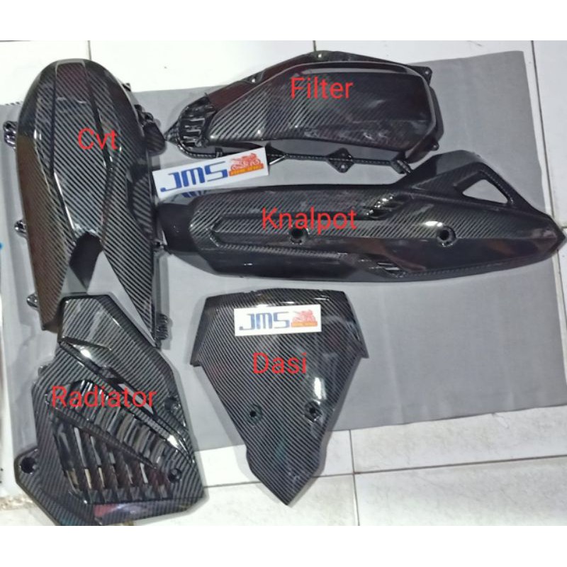 cover tutup carbon paket honda vario 125/ vario 150 led lama cvt radiator dasi knalpot filter hawa