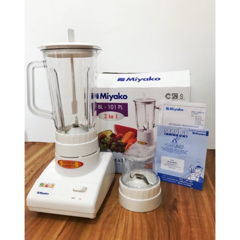 BLENDER 2 IN 1 MIYAKO BL-101 PL / BL 101 PL / BL101 PL [PLASTIK / 1 LITER] (GARANSI RESMI)