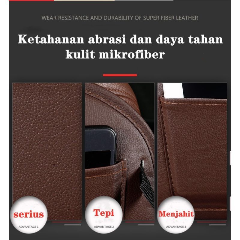 organizer mobil leather premium tas jok belakang mobil/meja