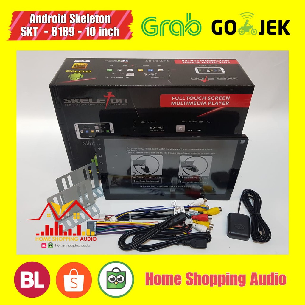 Deckless Android Skeleton SKT 8189 10inch Headunit Android Skeleton SKT 8189 10 inch Garansi