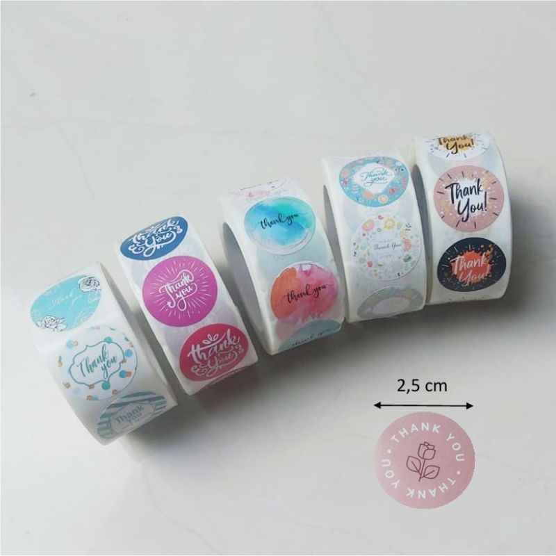 

Sticker Thank You Label Segel motif COLORFUL warna Terima Kasih Murah Satuan