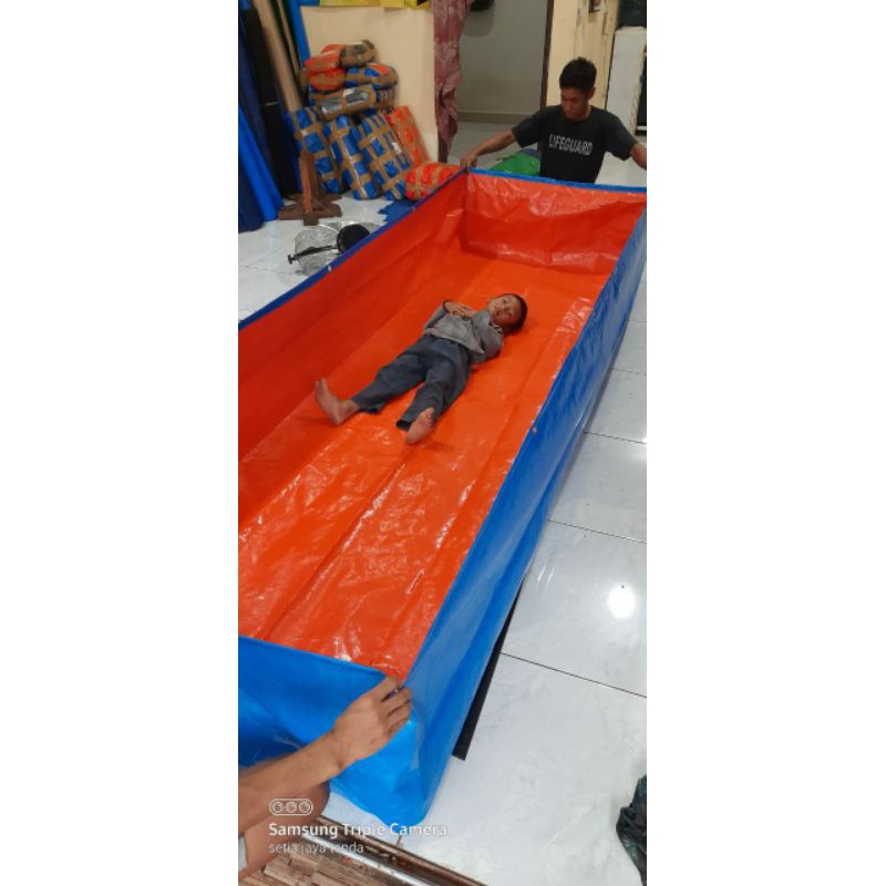 kolam terpal kotak ukuran 2 x 2 x 50 bahan terpal type A3 korea