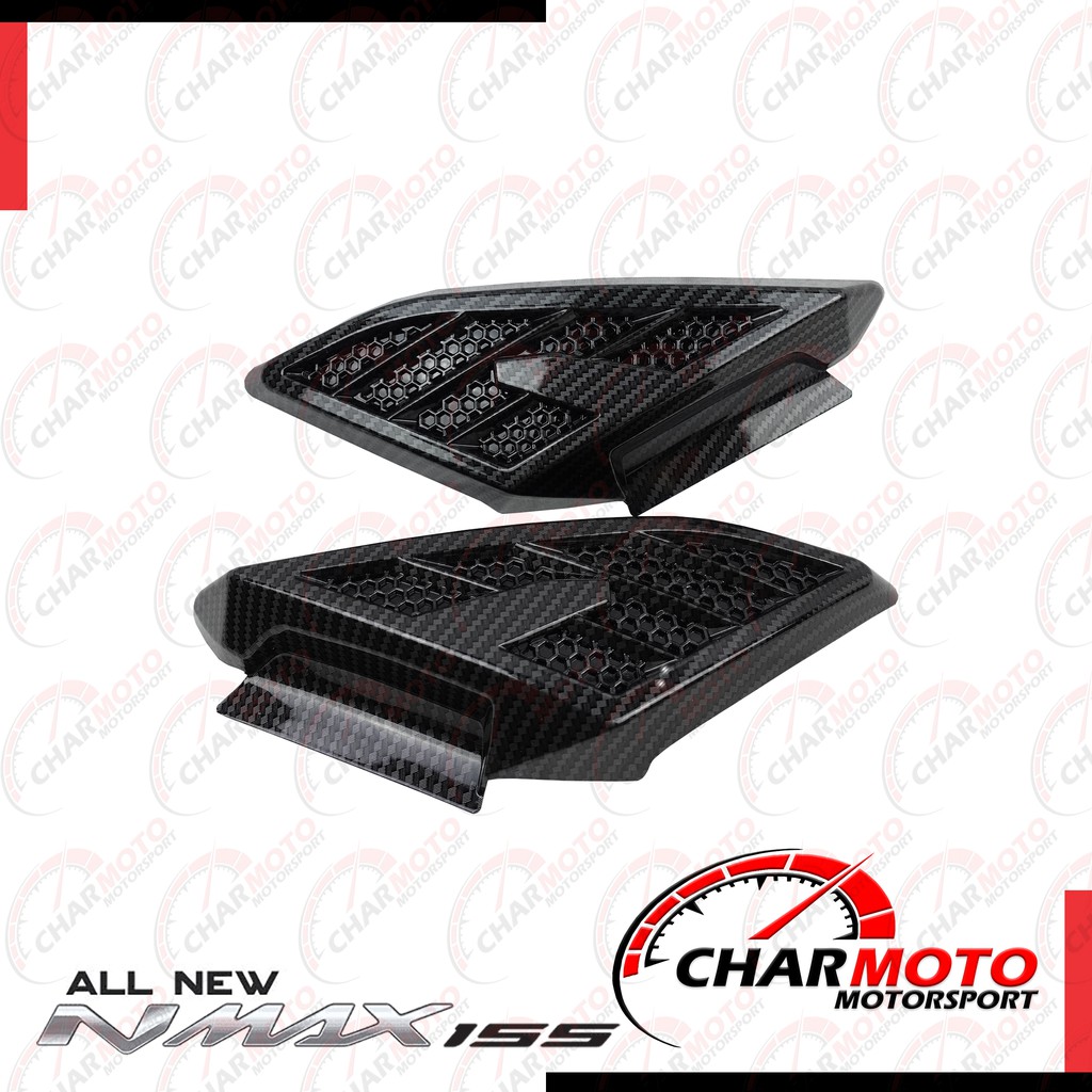 COVER TUTUP PIJAKAN BODY SAMPING NMAX 2020 CARBON - CHARMOTO