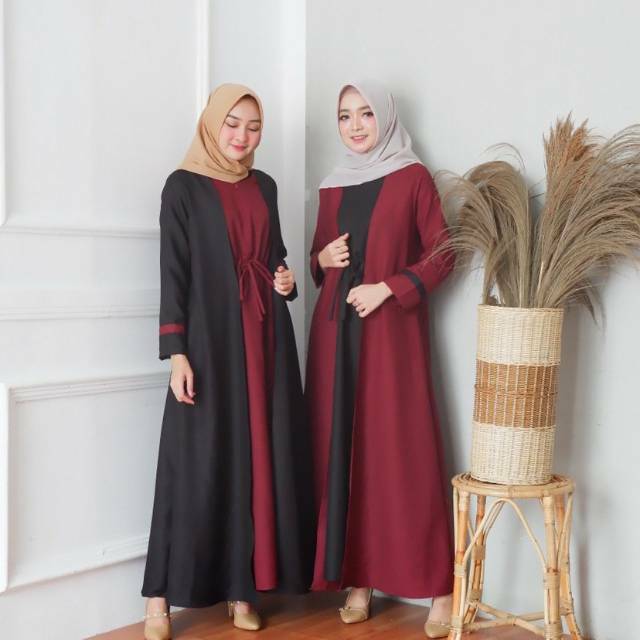 Tiara maxy • Gamis set outer • Gamis moscrepe premium • Gamis kombinasi