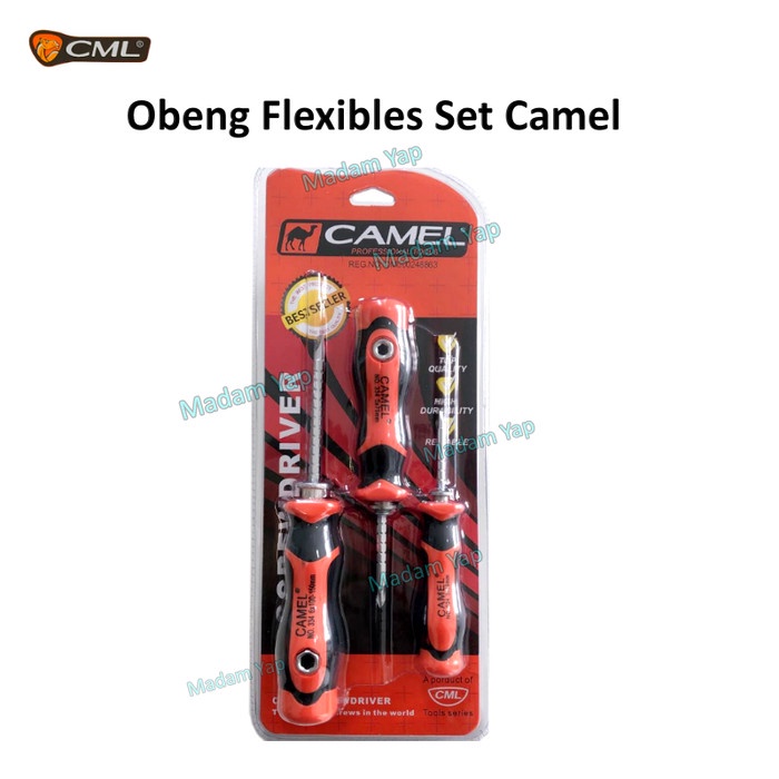 Obeng Set Fleksibel Flexible T Plus Minus Multifungsi Track Magnet