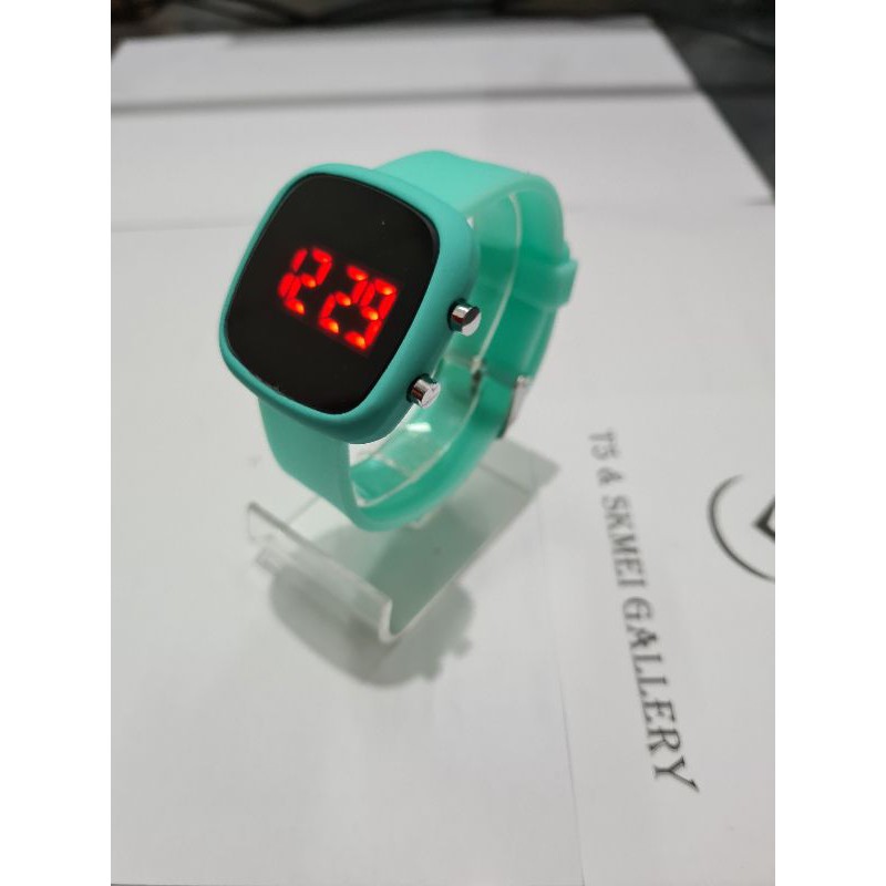 Jam Led watch oval free gift box-Toska ov