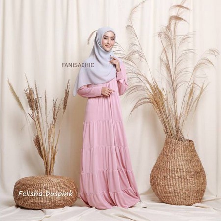 Gamis Busui Dress Ibu Menyusui FELISHA DRESS - FANISACHIC Gamis Berbahan Jersey Busui Friendly fanisa chic