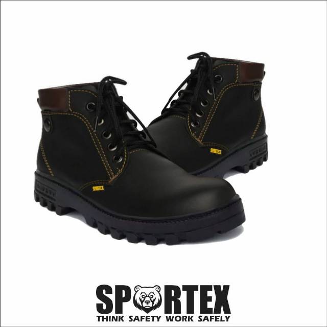 Sepatu Safety Ujung Besi Type Knop ORIGINAL SPORTEX Sol Safety