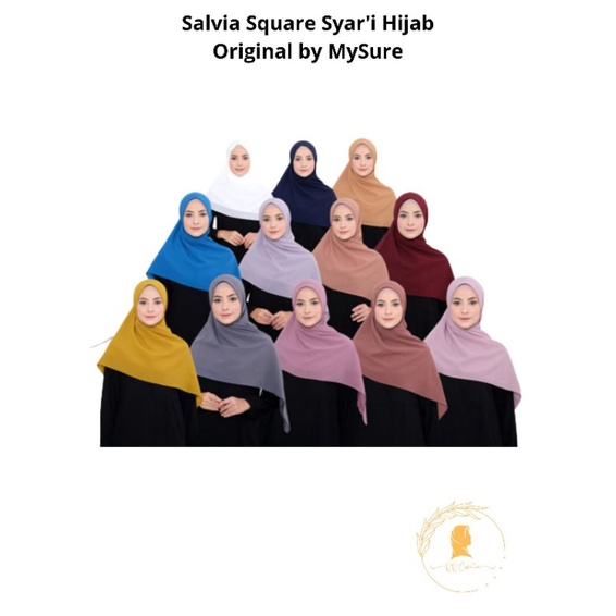 Salvia Square Syar'i Hijab, jilbab syar'i, jilbab segiempat, jilbab terbaru, jilbab original by MySu